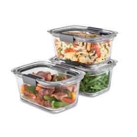 3-Pack Glass Food Storage Containers, 4.7-Cup, Leak Proof, BPA Free
