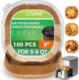 Liners Disposable, 100 PCS Non-Stick Air Fryer Paper Liners, Waterproof and Oilproof for Easy Cleanup