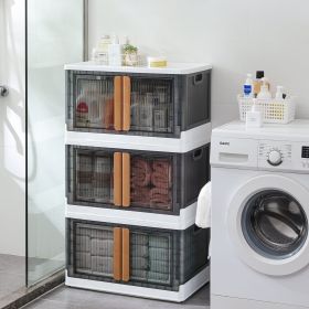 Large 25 Gal Collapsible Storage Bins, 3 Pack,300QT,Wheeled Polypropylene Closet Organizer