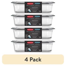 (4 pack)Glass Food Storage Container with Lid, BPA Free and Leak Proof, 8-Cup