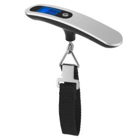 Portable Digital Scale 50kg 10g LCD Hanging Luggage Scale Electronic Digital Weight Scale For Travel Household (Option: silver)